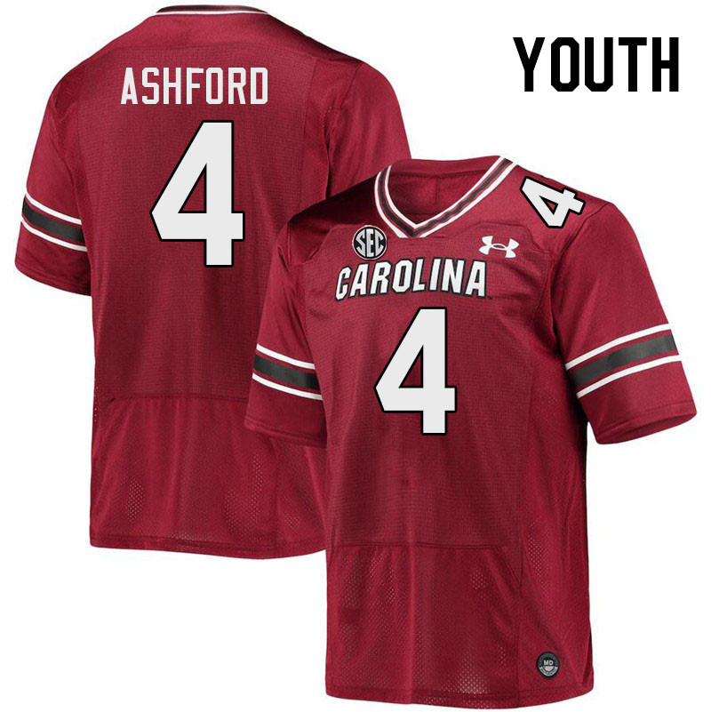 Youth #4 Robby Ashford South Carolina Gamecocks College Football Jerseys Stitched-Garnet